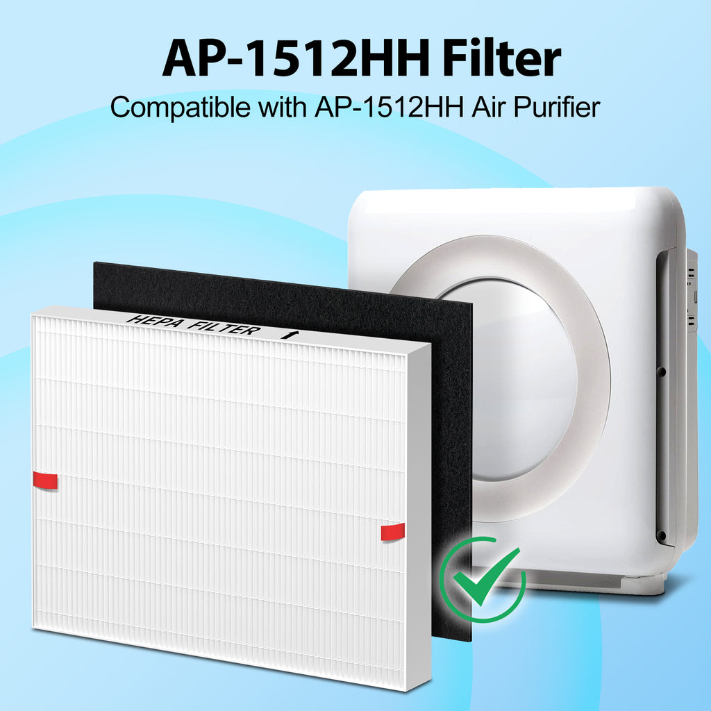 AP-1512HH Filter Replacement for Coway Airmega AP-1512HH and 200M Air Purifiers, 2 True HEPA and 4 Carbon Pre-Filter, Compared to Part # 3304899
