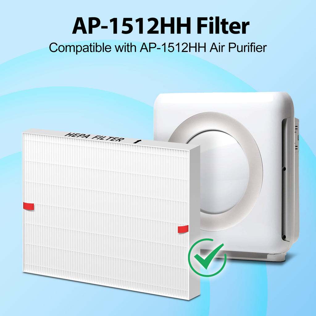 3 Pack AP-1512HH Air Purifier Replacement Filter for Coway Airmega AP-1512HH and Airmega 200M Air Purifiers, AP-1512HHS HEPA Filter Compared to Part #3304899