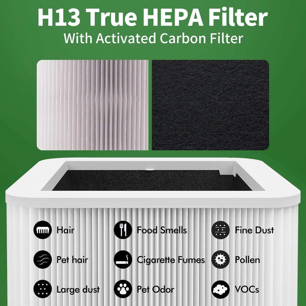 211+ Filter Replacement Compatible with 211+ Air Purifier, 2-in-1 H13 HEPA Filter and Activated Carbon Filters,2 Pack