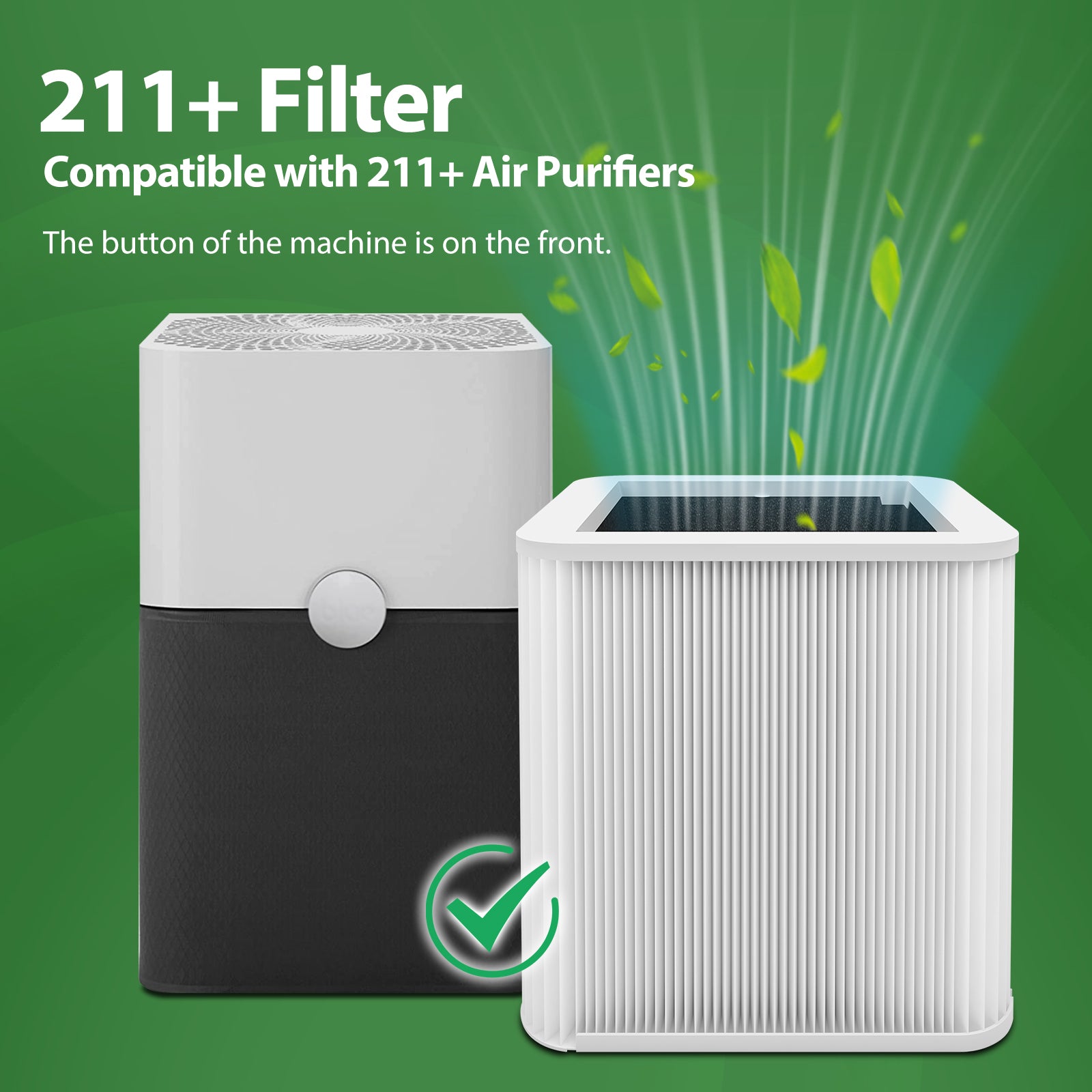 211+ Filter Replacement Compatible with 211+ Air Purifier, 2-in-1 H13 HEPA Filter and Activated Carbon Filters,2 Pack