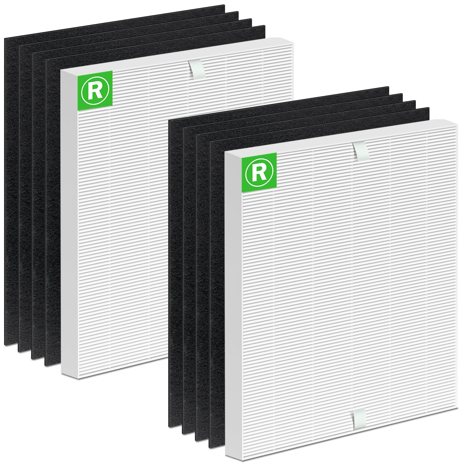 FFAC 2+8 Pack 115115 Replacement Filter for Winix Air Purifier C535, 5300, C5300-2, 6300-2, P300, 2 HEPA & 8 Pre-Filters