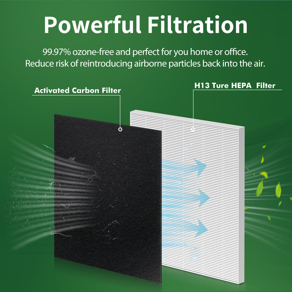 FFAC 2+8 Pack 115115 Replacement Filter for Winix Air Purifier C535, 5300, C5300-2, 6300-2, P300, 2 HEPA & 8 Pre-Filters