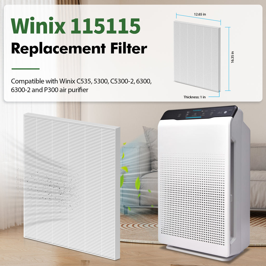 FFAC 115115 Replacement Filter for Winix Air Purifier C535 , 4 Pack HEPA Filter