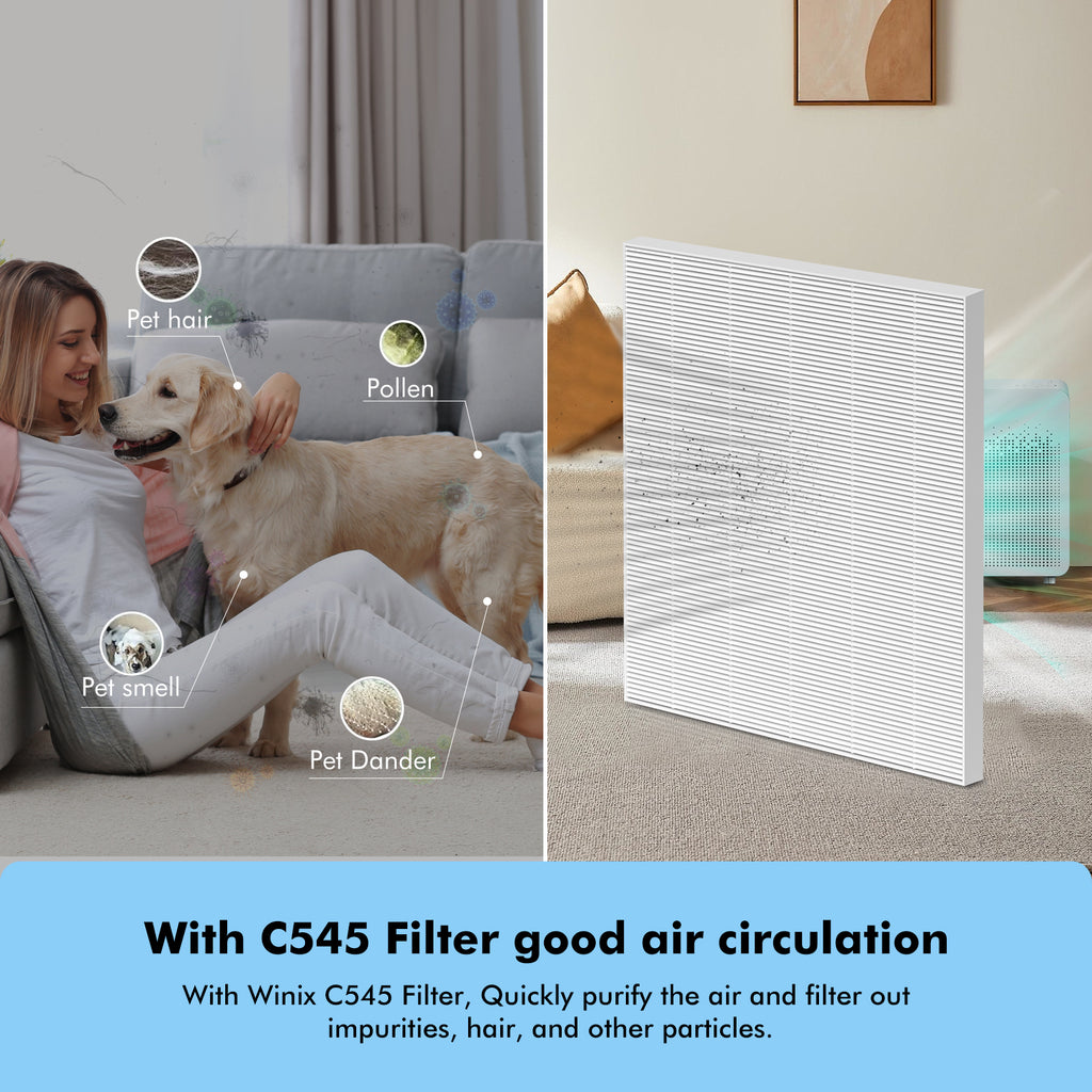 4 Pack C545 Replacement HEPA Filter Compatible with Winix C545 Air Purifier, Ture HPEA Filter S Only, Part number 1712-0096-00