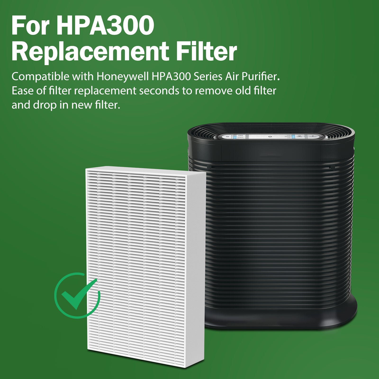 FFAC 6 Pack HPA300 Replacement Filters for Honeywell HPA300, HPA200, HPA100 and 5000 Series air purifier, Clear Smoke HEPA Filter