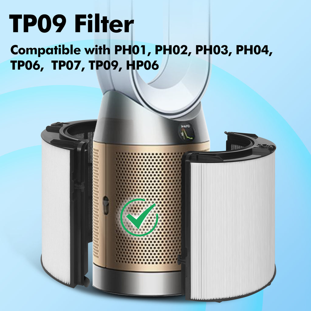 360 Glass HEPA and Activated Carbon Filter for Dyson TP07 HP07 TP10 HP10 TP06 HP06 PH02 PH01 PH03 PH04 HP09 TP09 Air Purifier, HEPA Carbon Filter #965432-01